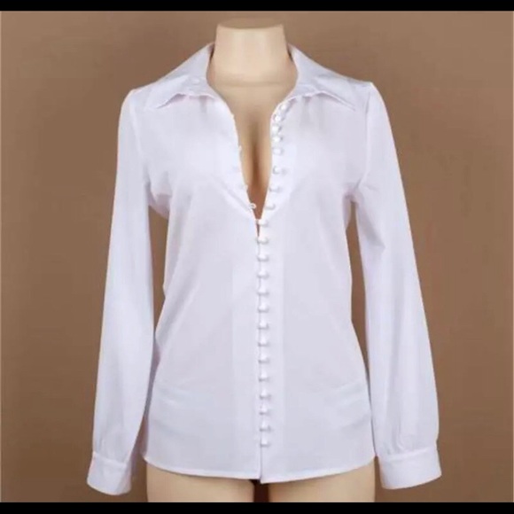 NEW White Top Summer Chic Office Style Classy - Picture 6 of 7